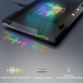 DEPGI RGB lights glowing on stand to create immersive gaming atmosphere