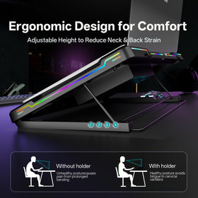 DEPGI top view aligning fan with laptop vents to optimize heat removal