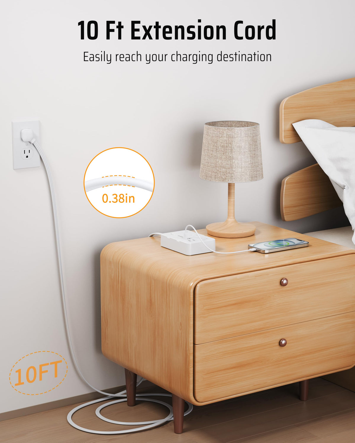 DEPOW 1050J surge protection safeguards equipment against spikes.