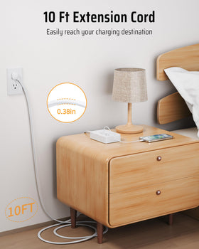 DEPOW 1050J surge protection safeguards equipment against spikes.