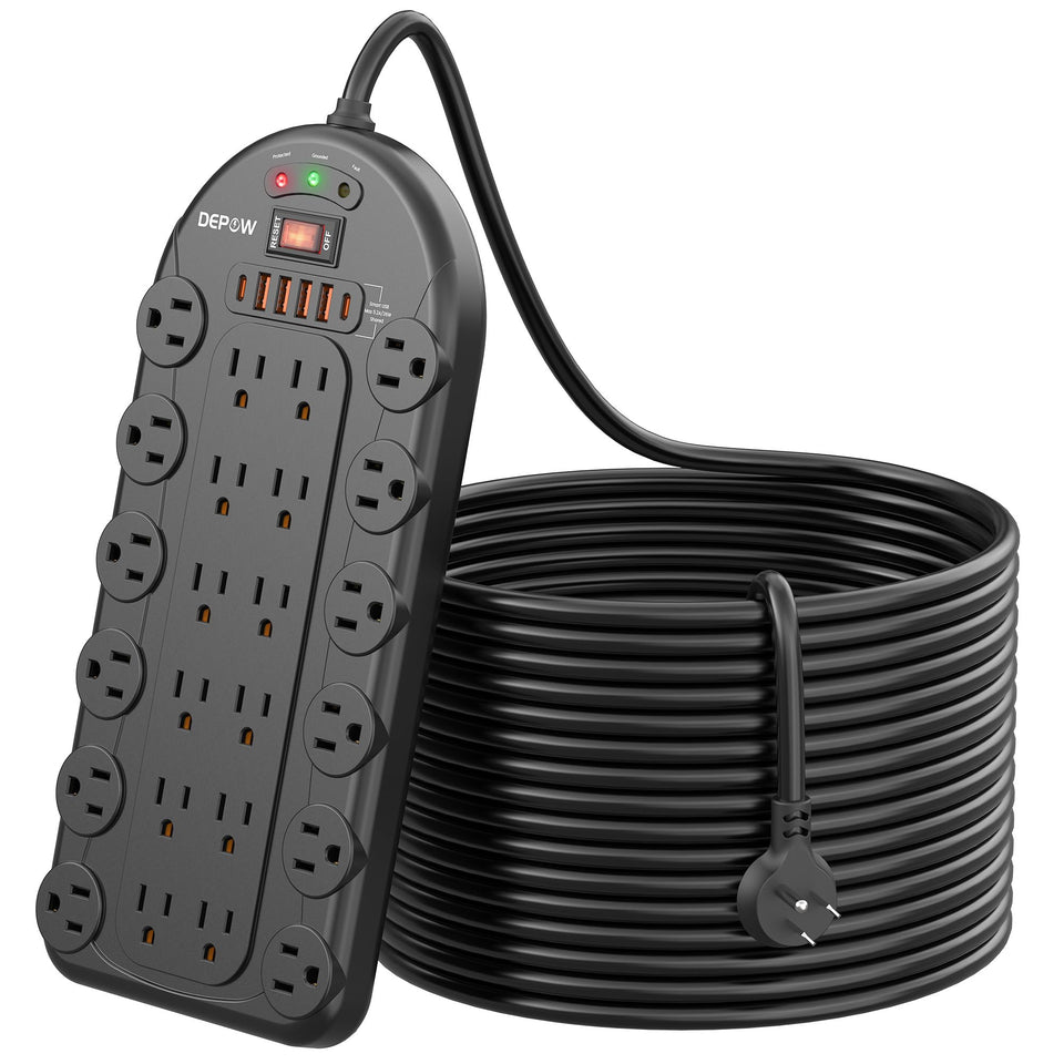 DEPOW 24-outlet power strip powers multiple devices for a clutter-free desk