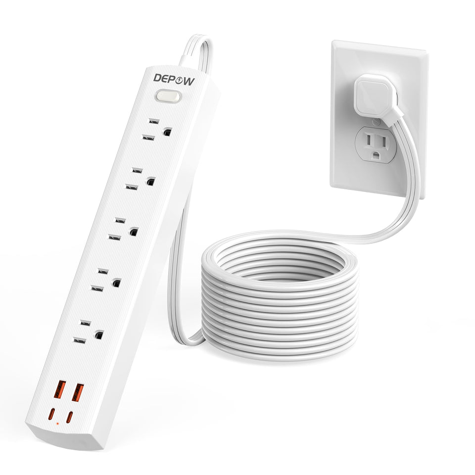 DEPOW power strip with five outlets to expand device charging options