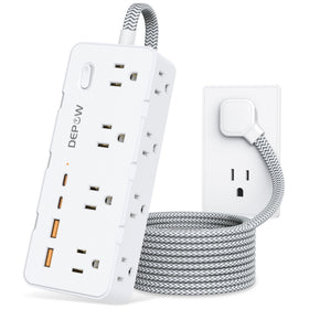 DEPOW power strip with 8 outlets for multi device charging at home or office.