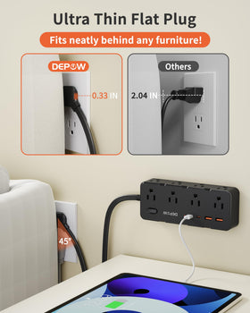 DEPOW right-angle flat plug design prevents blocking the bottom wall outlet.