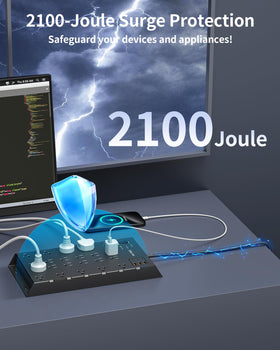 DEPOW 2100 joules surge protection safeguards electronics