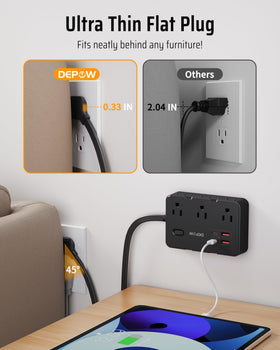DEPOW power strip with four USB ports keeps devices charged neatly