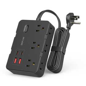 DEPOW surge protector with flat plug for a slim, hidden setup