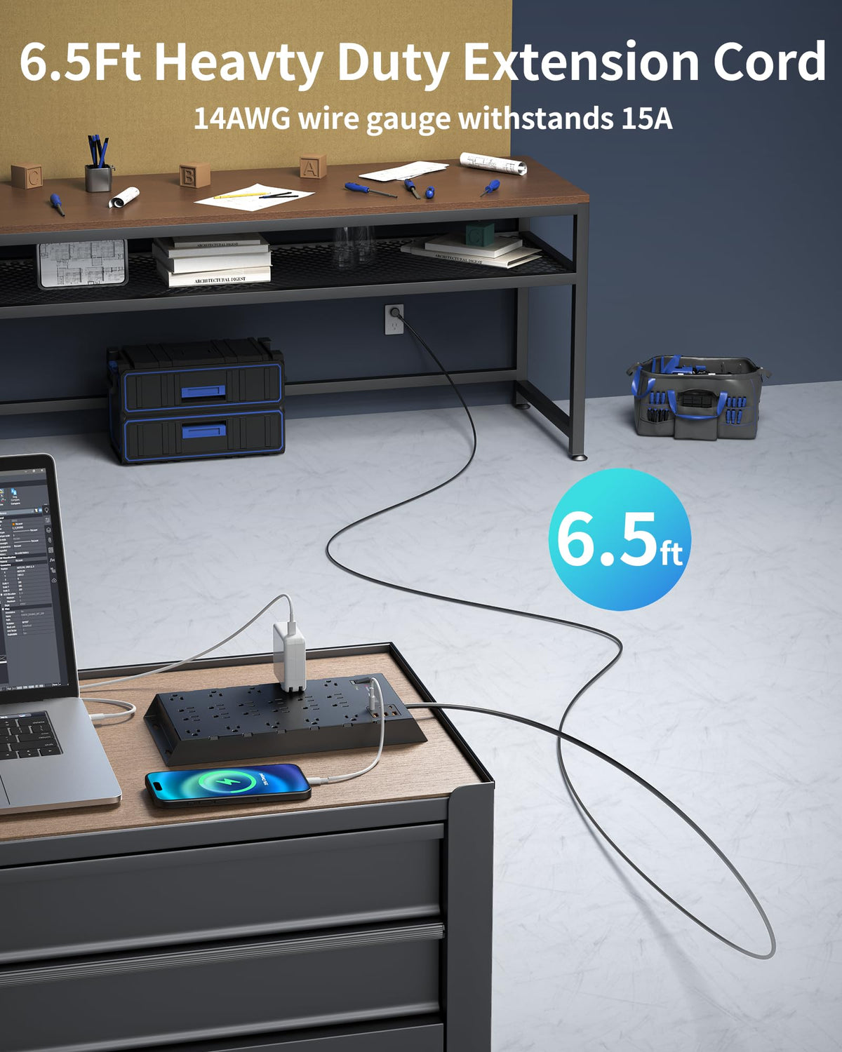 DEPOW wall-mount design saves desk space and keeps cords organized