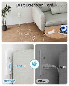 DEPOW USB-C and USB-A ports detail enabling fast charging for modern devices