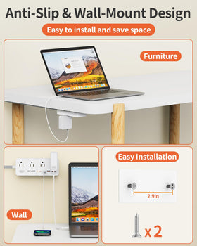 DEPOW wall mount design saves desk space and keeps cords organized.