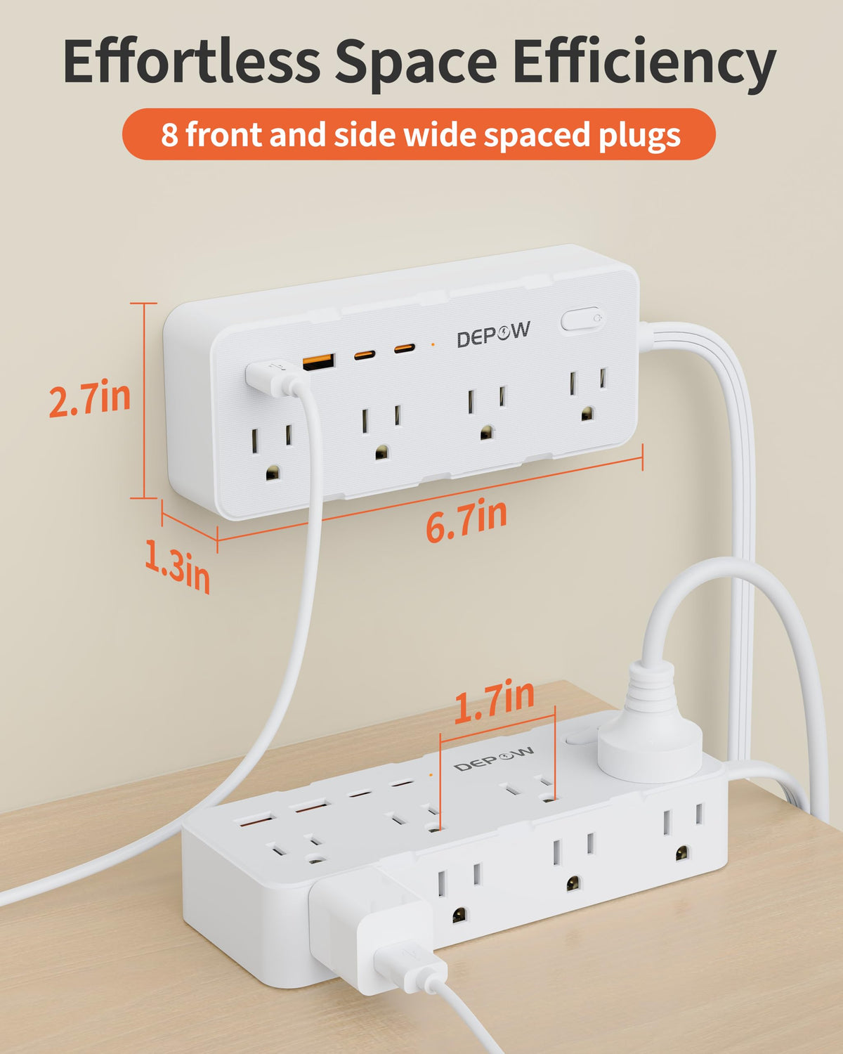 DEPOW wall-mount screws included for secure installation