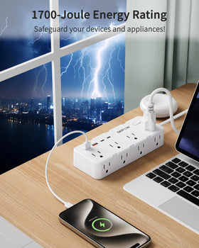DEPOW wall-mountable design keeps cords organized and off the floor.