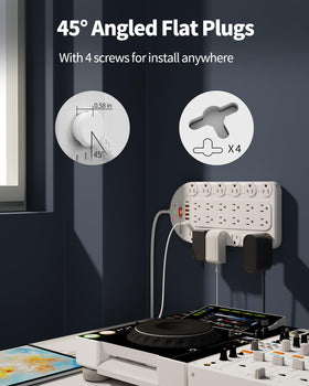 DEPOW mounted on a wall under a desk, keeps cables tidy