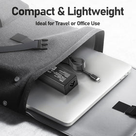 Derui 45W USB-C adapter product box with CE FCC certification icons.