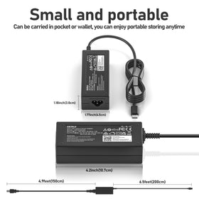 Derui 45W USB-C adapter connected to Chromebook for efficient charging.