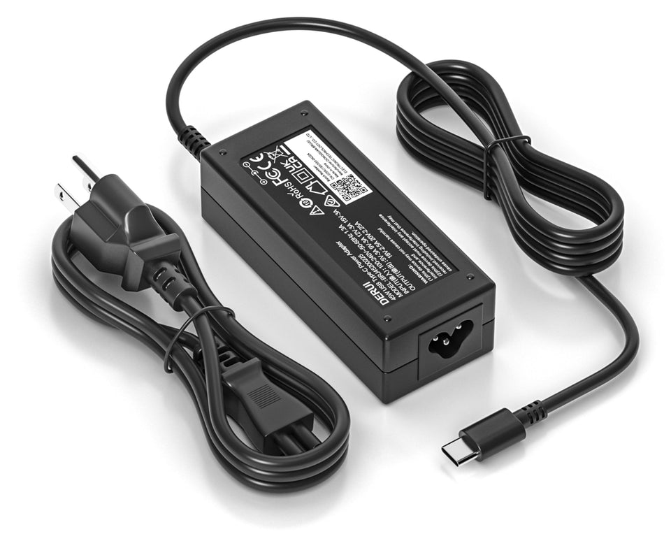 Derui 45W USB-C adapter front view for compact, reliable daily charging.