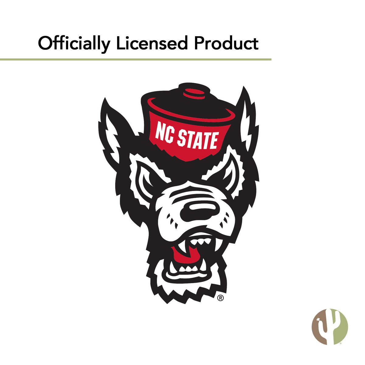 Desert Cactus NCSU Wolfpack sticker packaging shows USA-made quality.