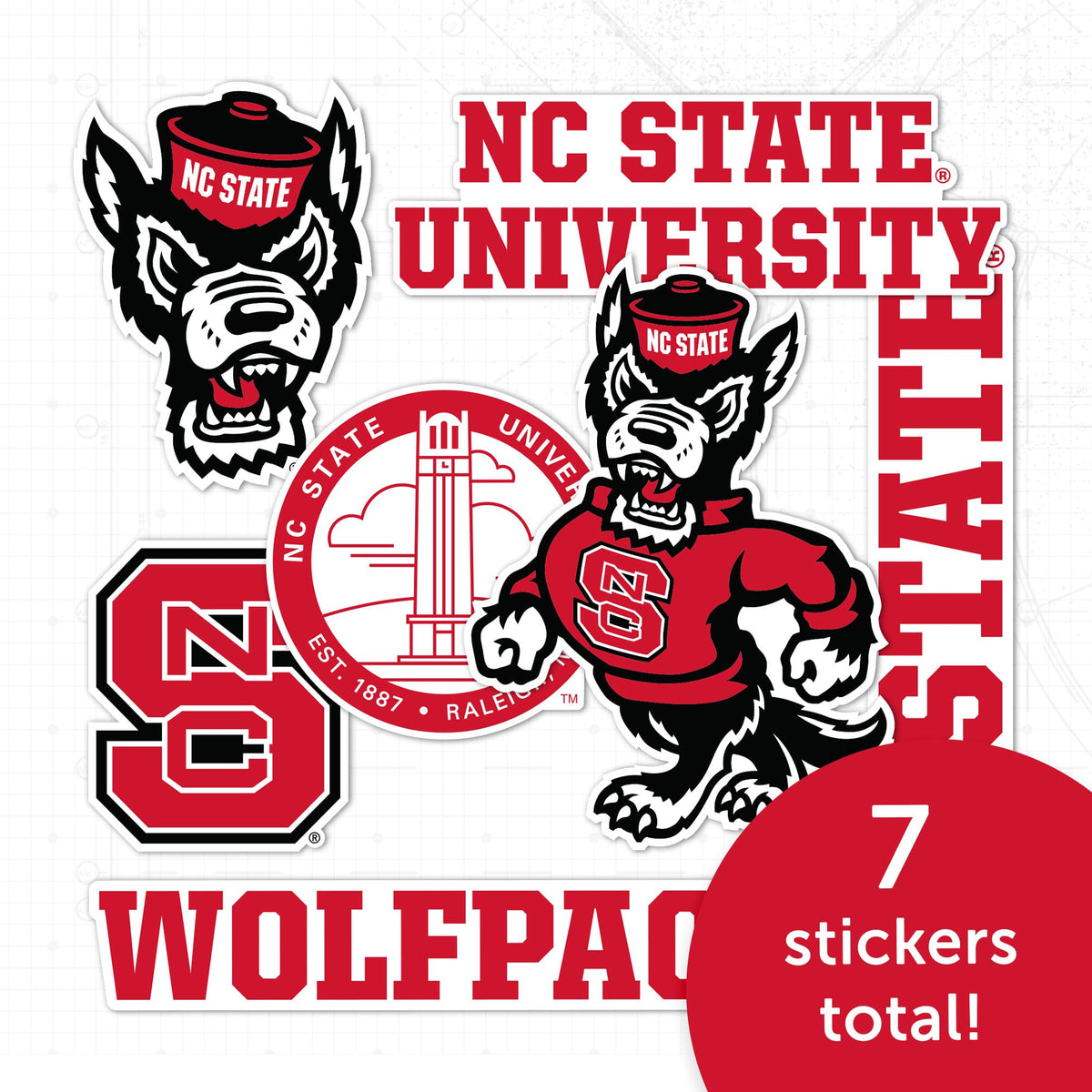 Desert Cactus NCSU Wolfpack sticker on scrapbook adds collegiate flair.