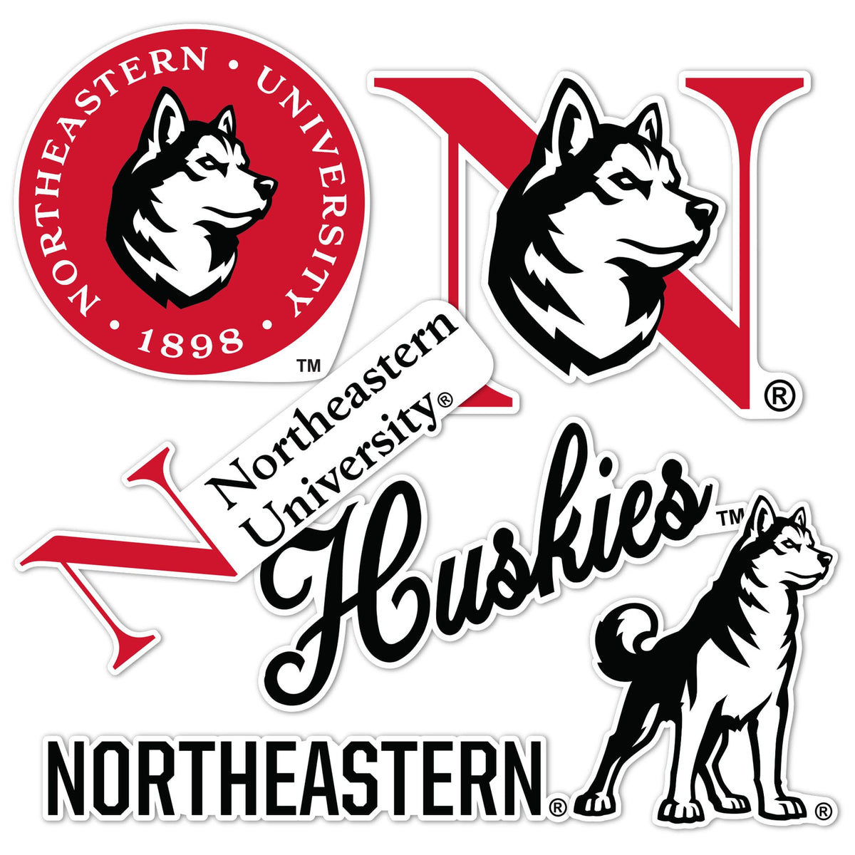 Desert Cactus Northeastern University sticker on a laptop for durable color