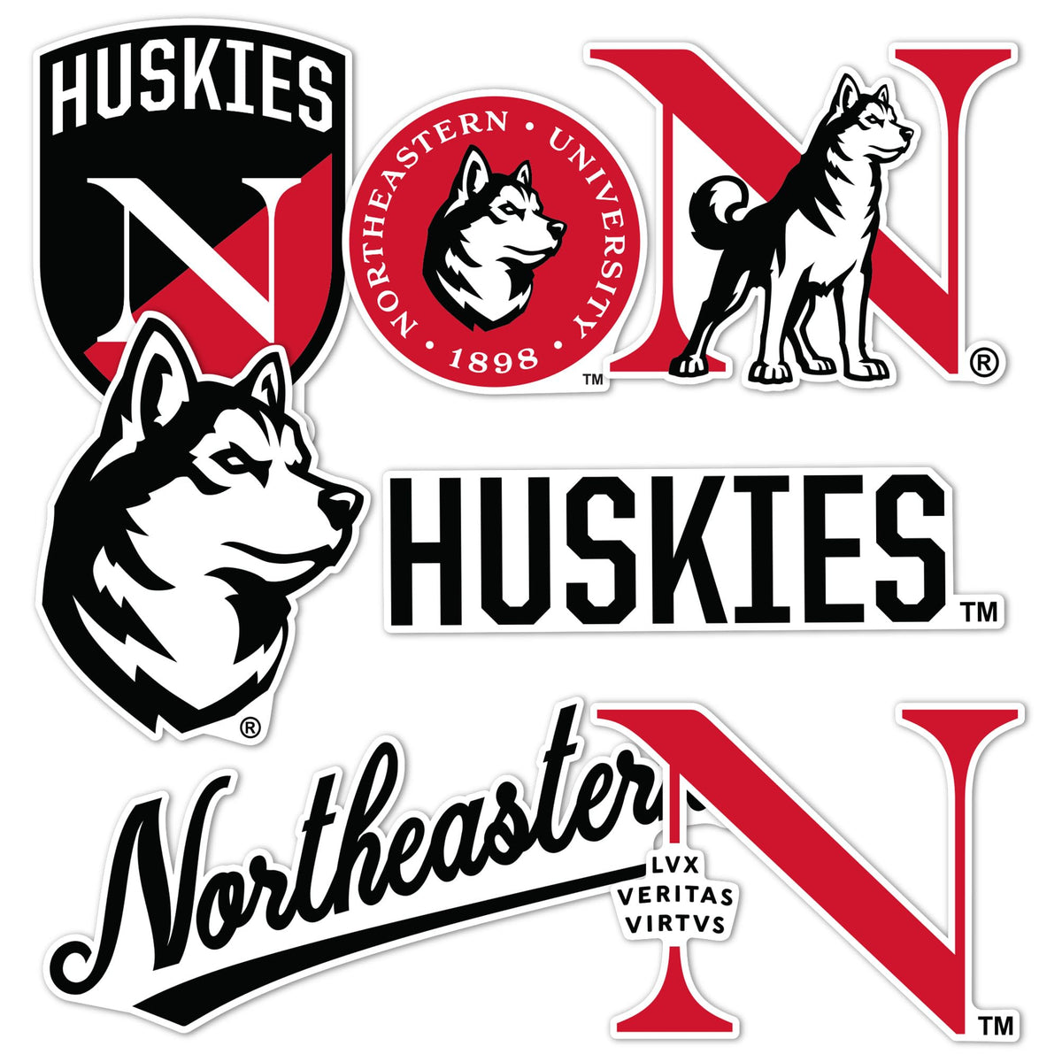 Desert Cactus Huskiesr sticker on laptop shows campus pride with durable vinyl