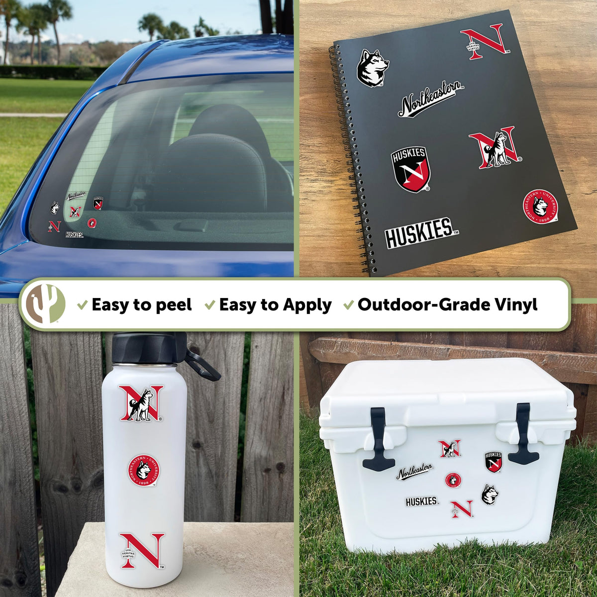 Desert Cactus Huskiesr sticker on notebook lid boosts personalization