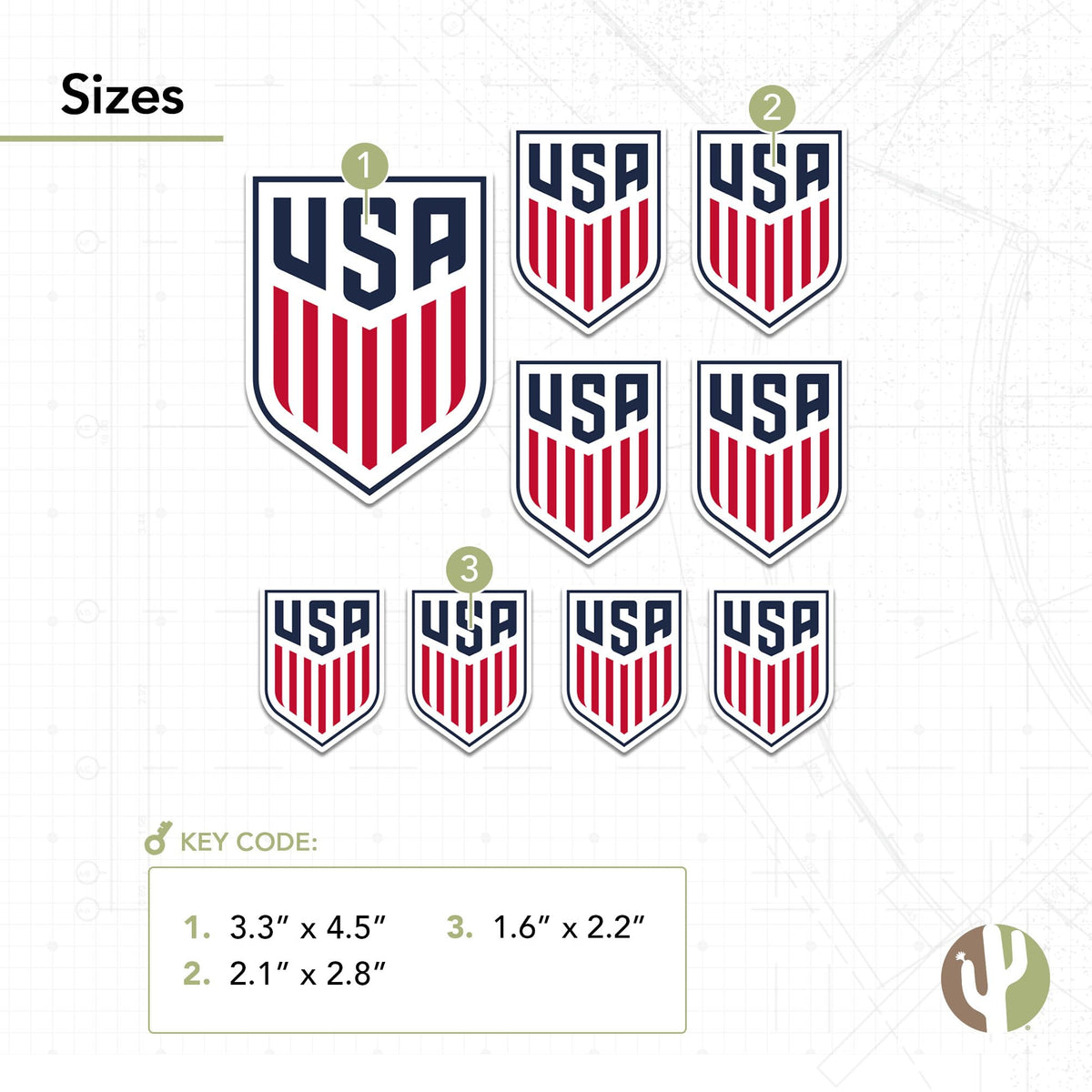 Desert Cactus US Soccer decal on car window for bold fan display
