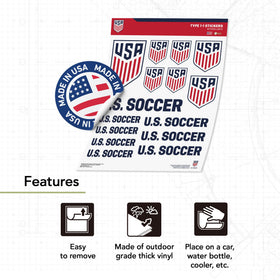 Desert Cactus USMNT sticker on a water bottle; weather-resistant and long-lasting.