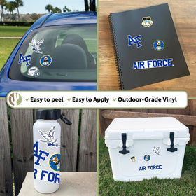 Desert Cactus USAFA Fightin Falcons sticker on a water bottle stays vibrant during activity.