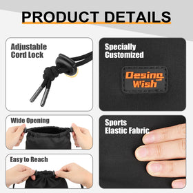 Desing Wish reinforced double drawstrings with adjustable buckle keeping contents secure