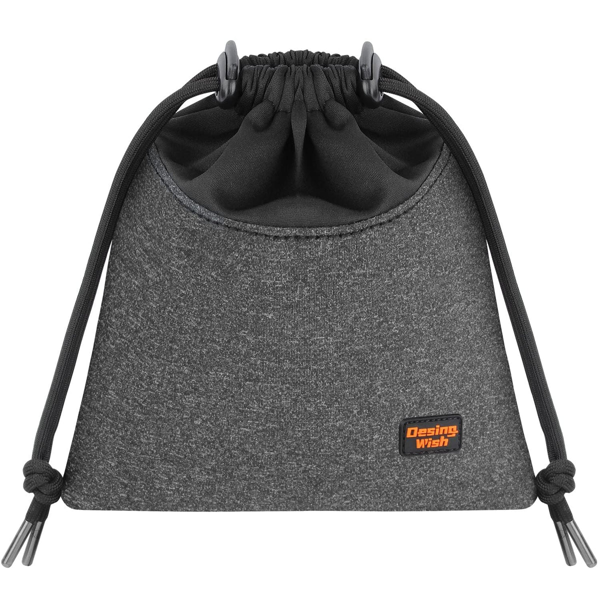 Desing Wish front view of large grey headphone pouch showing compact protection and portability