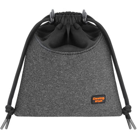 Desing Wish front view of large grey headphone pouch showing compact protection and portability