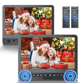 DESOBRY 12.5 inch dual screen setup for backseat entertainment on road trips