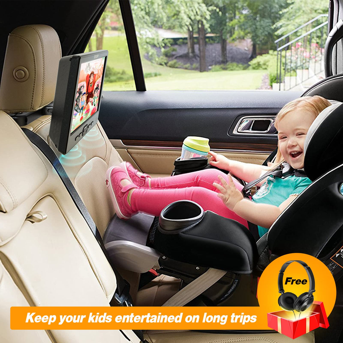 DESOBRY 135-degree adjustable screen reduces glare for comfortable viewing.