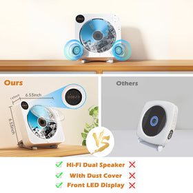 Desobry desk stand provides flexible desktop placement for easy listening.