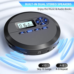 Desobry close-up of dual speakers demonstrating clear stereo sound