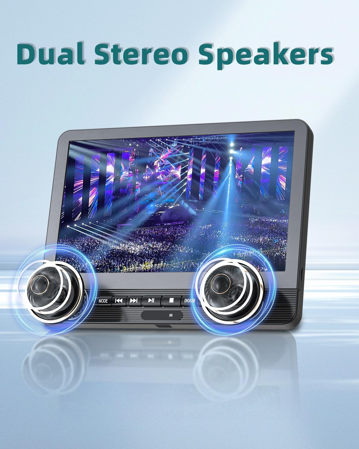 DESOBRY dual stereo speakers delivering clear sound on the move