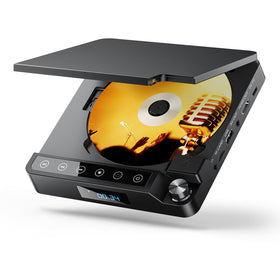 Desobry front view showing compact player and benefit of space-saving design