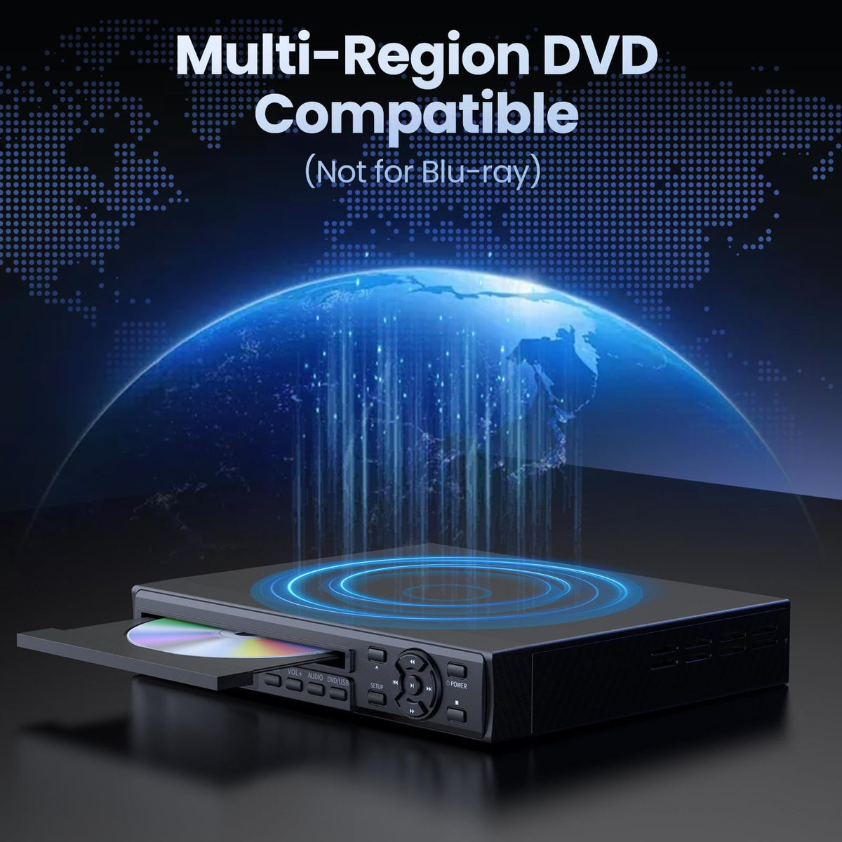 Desobry HDMI DVD Player back ports offering HDMI and AV outputs for versatile TV connections