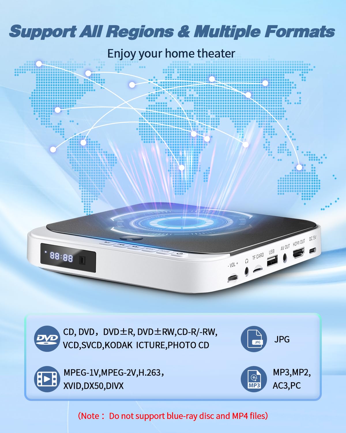 DESOBRY remote control close-up, simple buttons for effortless navigation