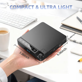 Desobry USB and TF ports close-up highlighting USB/TF media playback support