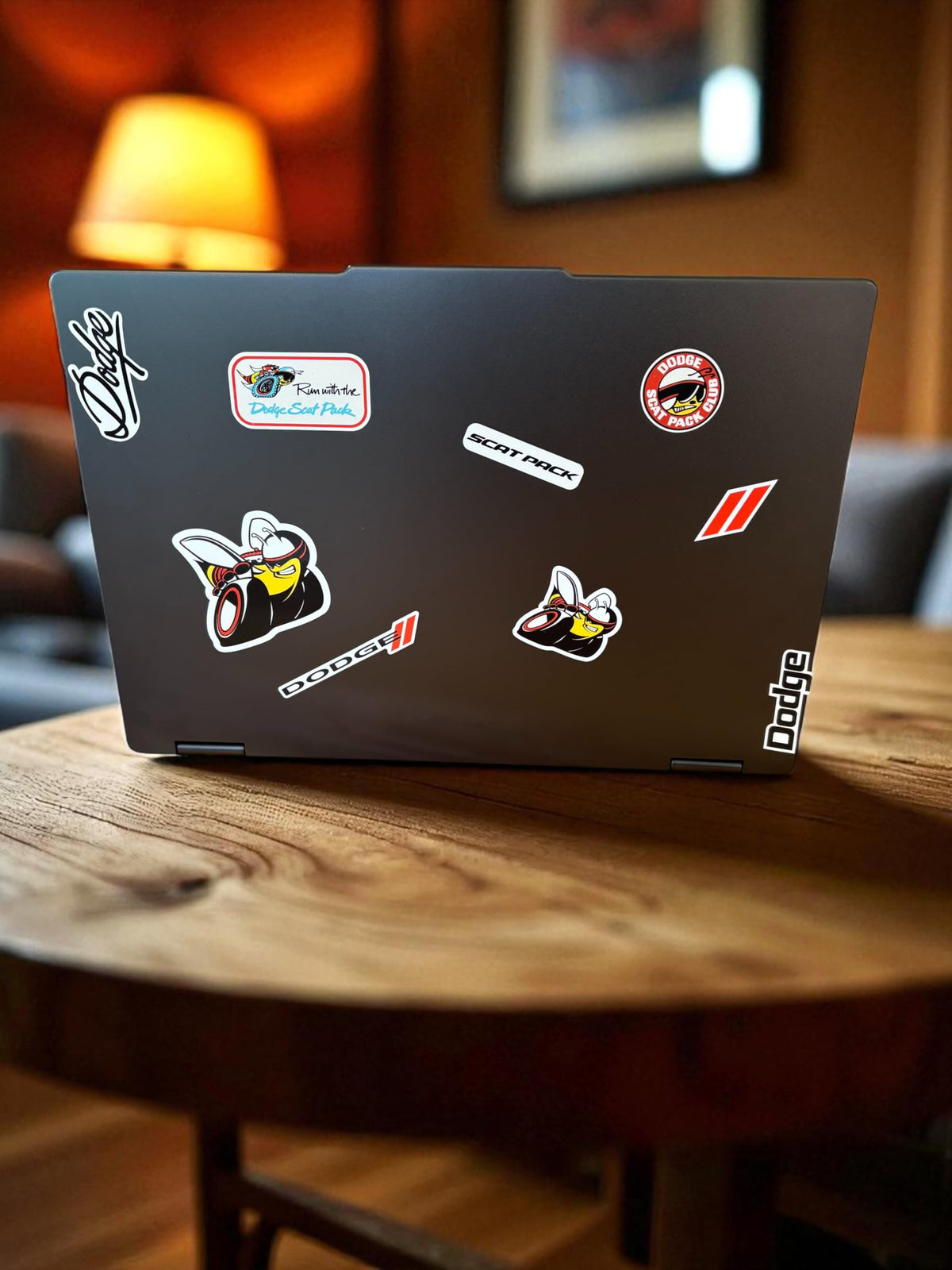 Detroit Shirt Company Angry Bee sticker boosts laptop or toolbox customization with bold, durable color