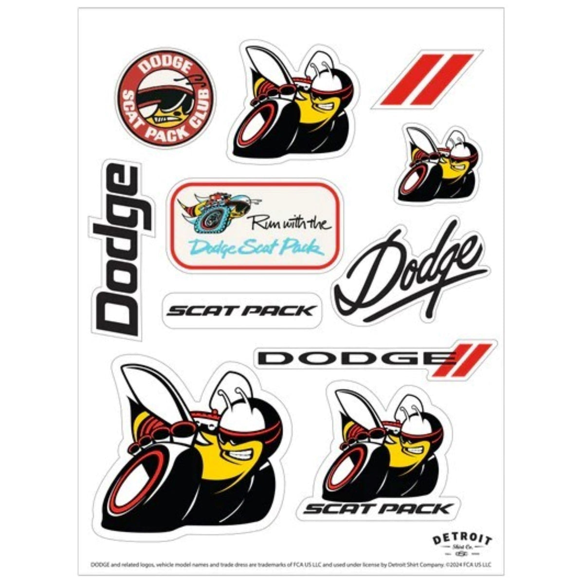 Detroit Shirt Company Dodge Scat Pack 11-Decal Run-with-Scat-Pack sticker enhances car branding and flair