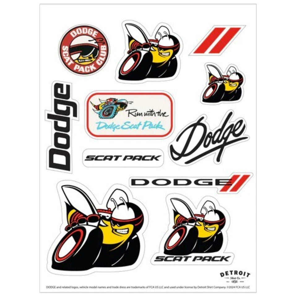 Detroit Shirt Company Dodge Scat Pack 11-Decal Run-with-Scat-Pack sticker enhances car branding and flair