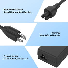 Deuanr 45W charger with cable and plug, travel-ready for Dell laptops.
