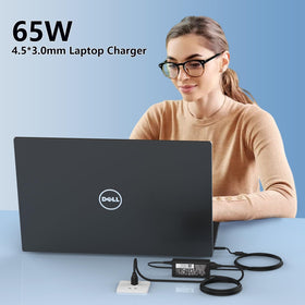 Deuanr 65W Dell charger back view with safety design cues