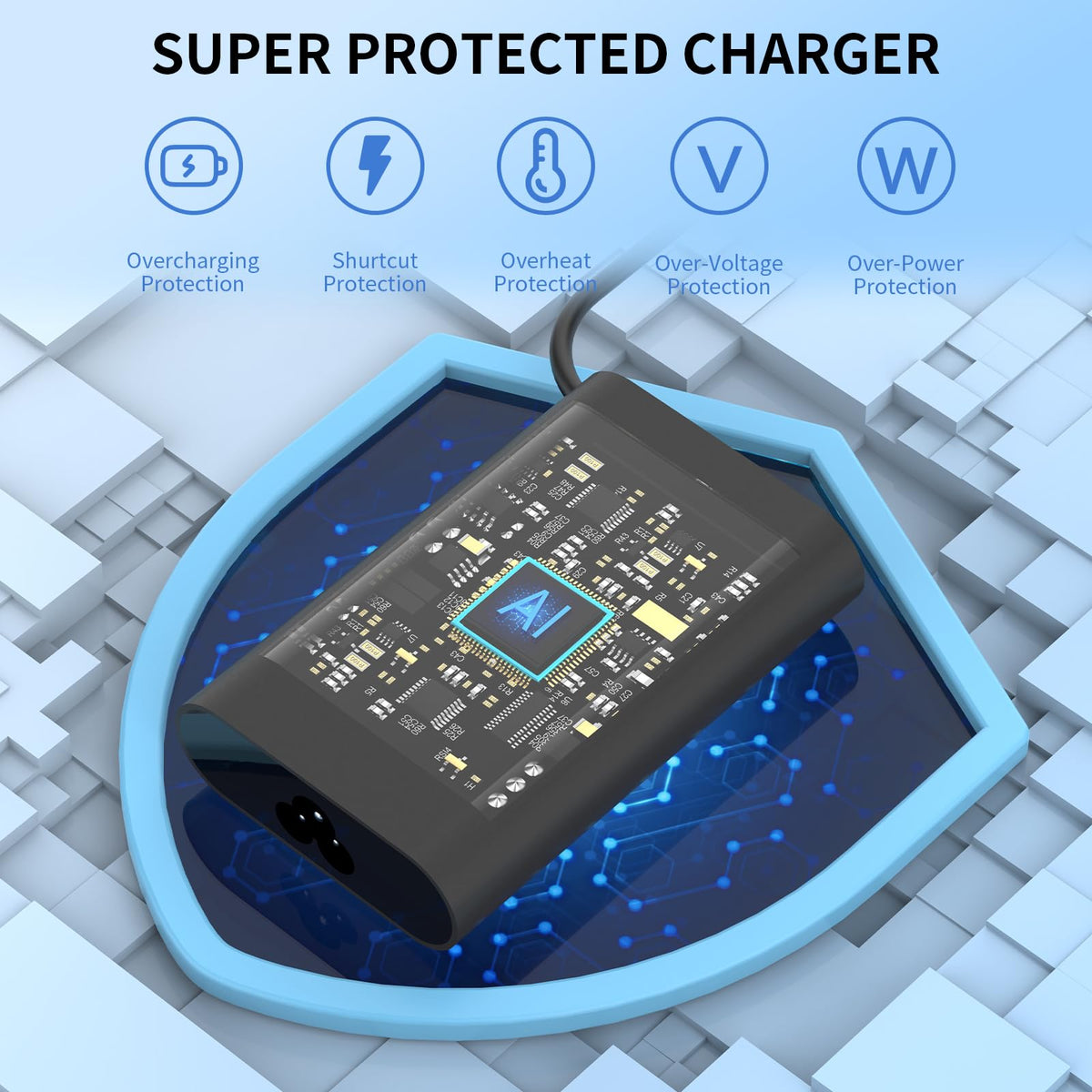 Deuanr adapter and detachable AC power cord in packaging, includes everything needed