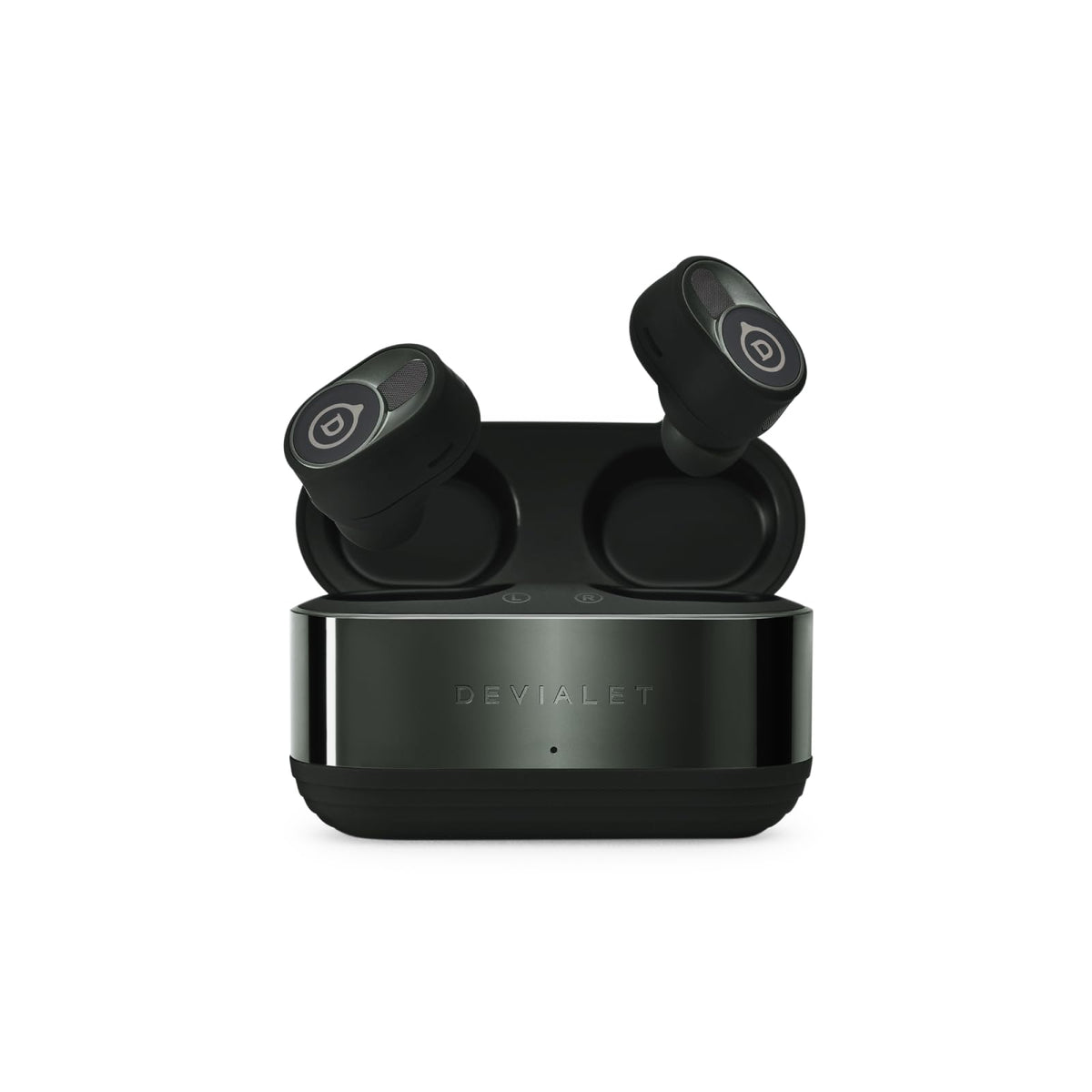 Devialet Gemini II case for easy on-the-go charging and storage.