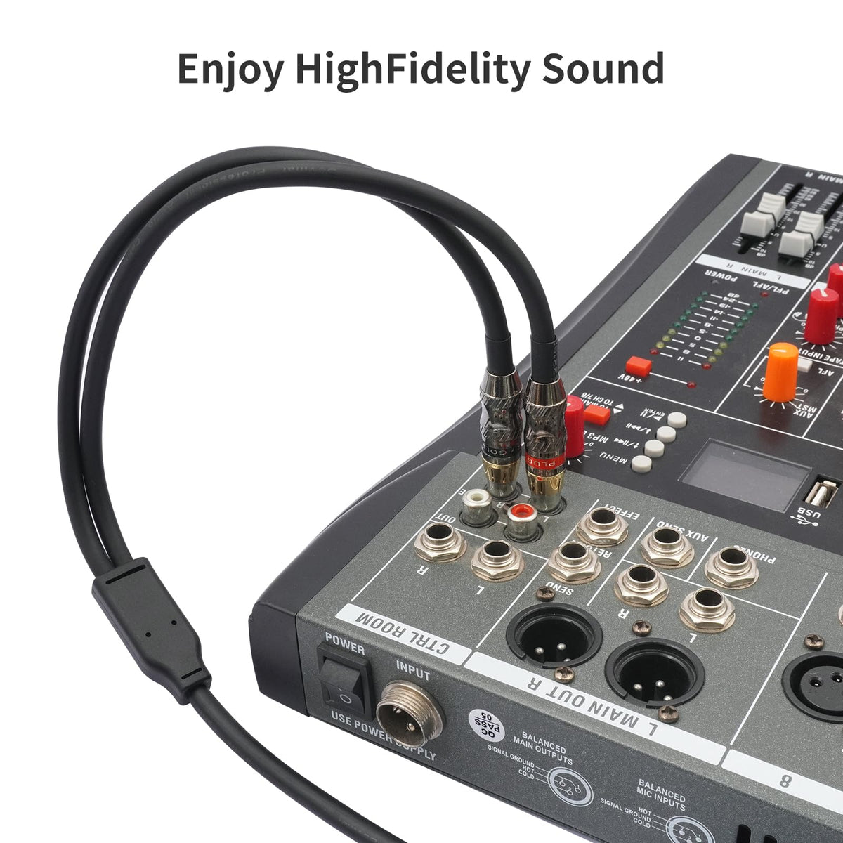 Devinal braided yarn wrap detail illustrating noise reduction for smoother playback.