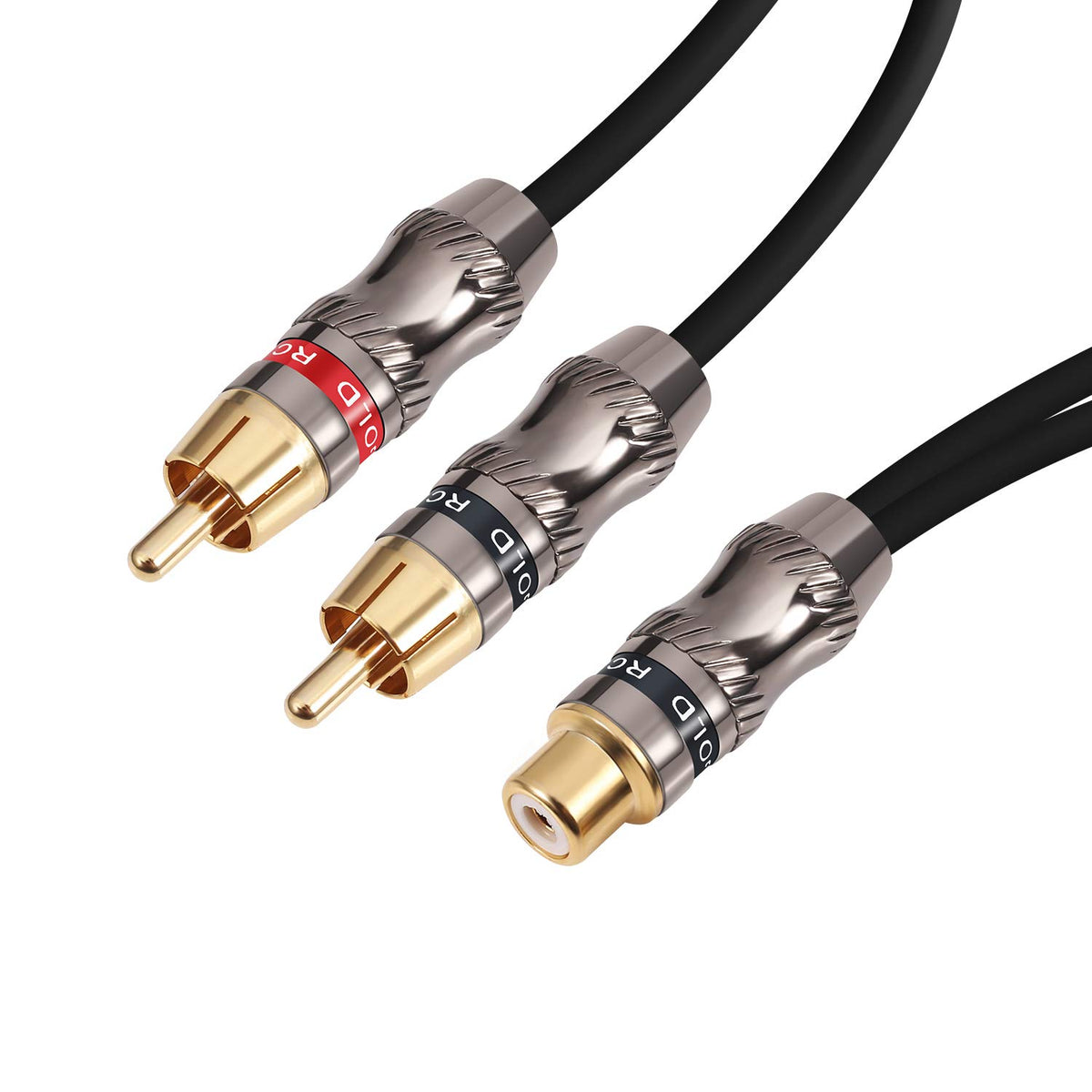 Devinal heavy-duty Y-cable enabling dual amp or subwoofer connections