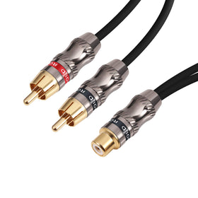 Devinal heavy-duty Y-cable enabling dual amp or subwoofer connections